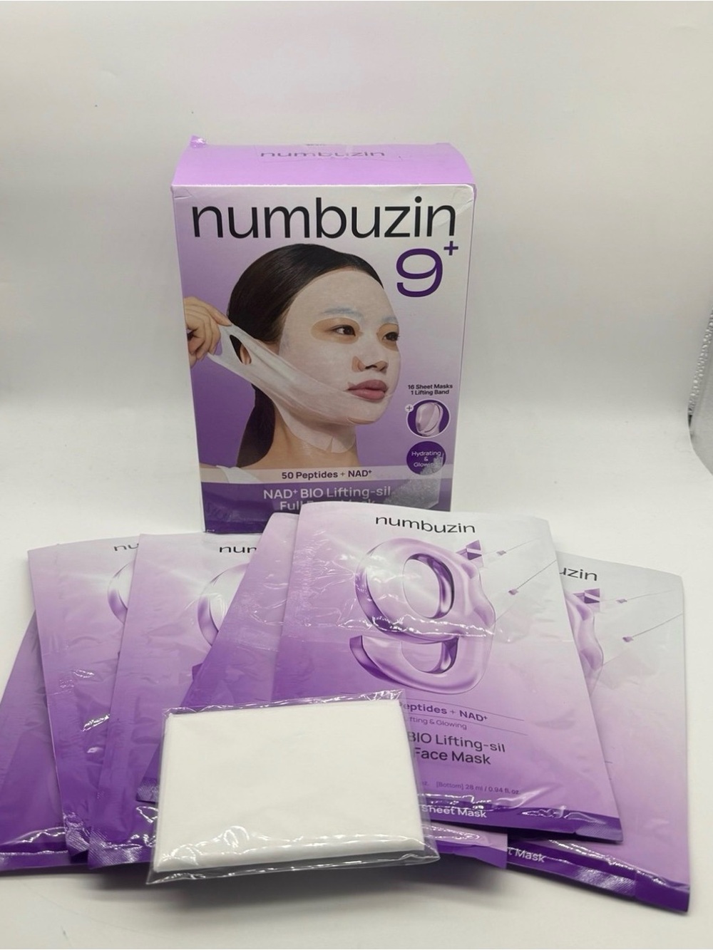 Numbuzin No.9 NAD+ Bio Lifting Face Mask 16 Sheet & Lifting Band